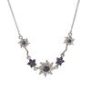 Luxury Copper-Plated Gold Purple Sunflower Necklace for Women