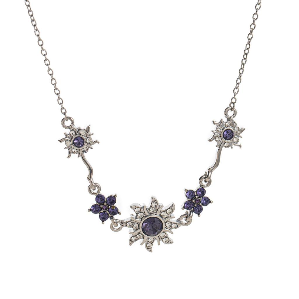 Luxury Copper-Plated Gold Purple Sunflower Necklace for Women