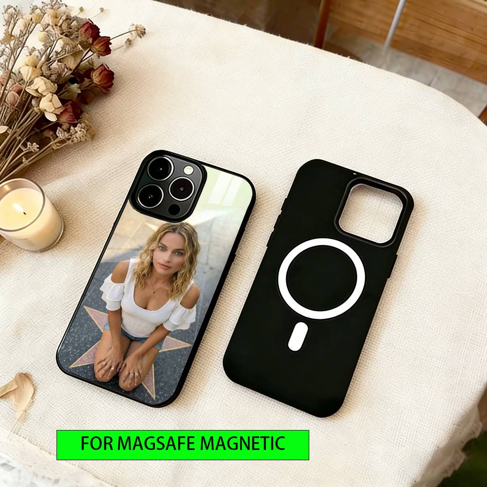 Margot Robbie Phone Case For iPhone17,16,15,14,13,12,11 Plus,Pro Magnetic For Magsafe Wireless Charging