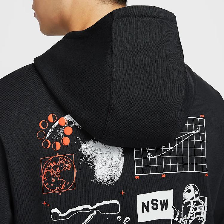 Nike Sportswear Men's Graphic Fleece Pullover Hoodie Black HQ8595-010