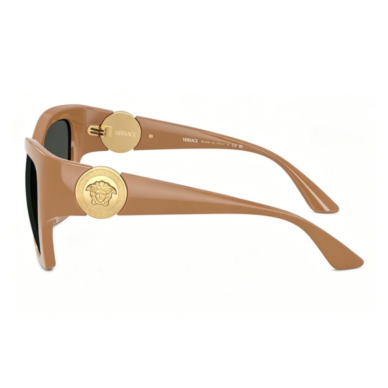 Versace Integrated nose pad design metal irregular shape sunglasses women's khaki 65974395 VE4452551787-Khaki 55