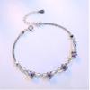 Luxury Silver Bracelets Purple White Zircon Plum Flower Bracelets & Bangles For Women pulseira bijoux femme