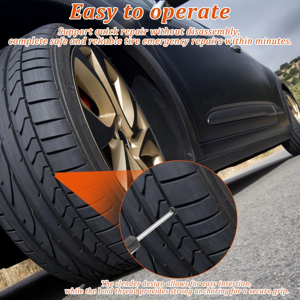 120 Pcs Tire Repair Rubber Nail Kit Motorcycle Vacuum Tyre Repair Nail Kit with 2 Screwdriver Tire Puncture Repair Accessories