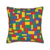 Candy Multicolor Building Blocks Pattern Pillow Cover Comfy Cushion Cover Funny Pillow Case For Living Room Chair