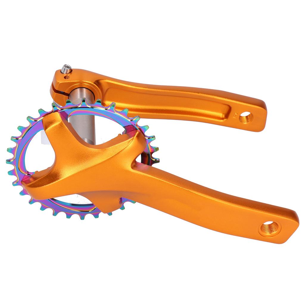ZK‑22 Bike Crankset with Bottom Bracket 34T Single Speed Crank Set Chainwheel Aluminium AlloyGold
