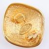 CHANEL COCO Mark Earring Rhombus vintage Plated Gold Square 31.1g Women Used