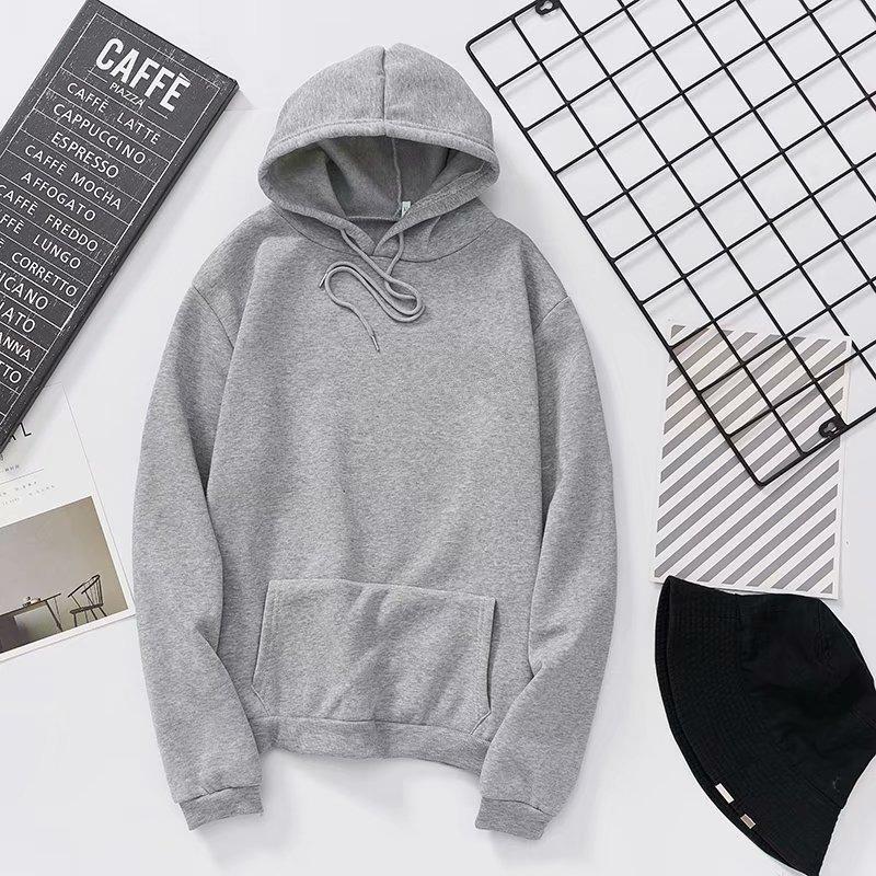 Roupas de outono e inverno masculinas e femininas veludo placa em branco impressão de placa de impressão jaqueta de estudante T-shirt de manga comprida para casal suéter com capuz cor sólida