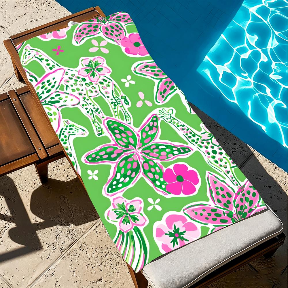 Towel Microfiber beach towel, quick-dry, sand-free, ultra-fine fiber, super soft. L-Lilly Pulitzers