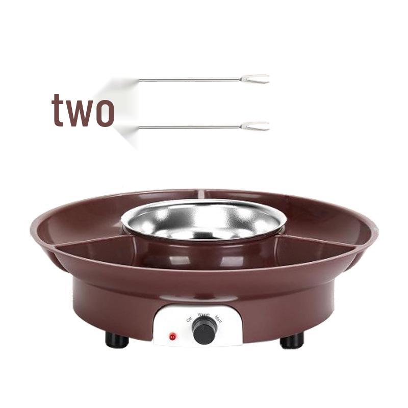 Electric Hot Chocolate & Cheese Fondue DIY Set with Qiaolezi Crispy Cheese Melting Pot