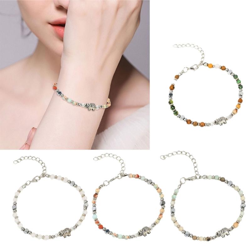 Verstellbares Perlenketten-Armband Elefantendesign Armband Handgemacht Mit 5cm Verlängerungskette Für Symbolik