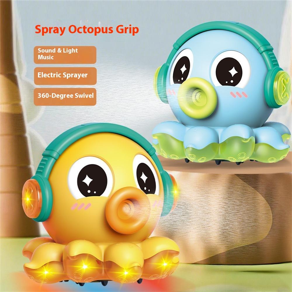 S-006A Electric Octopus Toy with Music/Light/Spray Function Multidirectional Octopus Toy