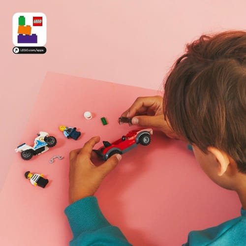 LEGO City Police Bike Chase Toy Present Birthday Block Educational Christmas Boys Girls Children 5 Years Old 6 Years Old 7 Years Old 8 Years Old Vehic