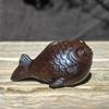 Lucky Charm Wood Carving Ornament Mini Tea Pet Cute Koi Fish Ornament  Tabletop Display