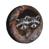 Custom Funny Raccoon Tire Cover 4WD 4x4 RV Spare Wheel Protector for Toyota RAV4 Prado 14" 15" 16" 17" Inch