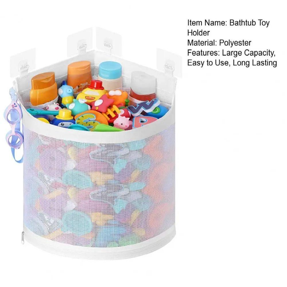 Wall Hanging Baby Bath Mesh Bag Large Capacity Kids Toy Storage Basket