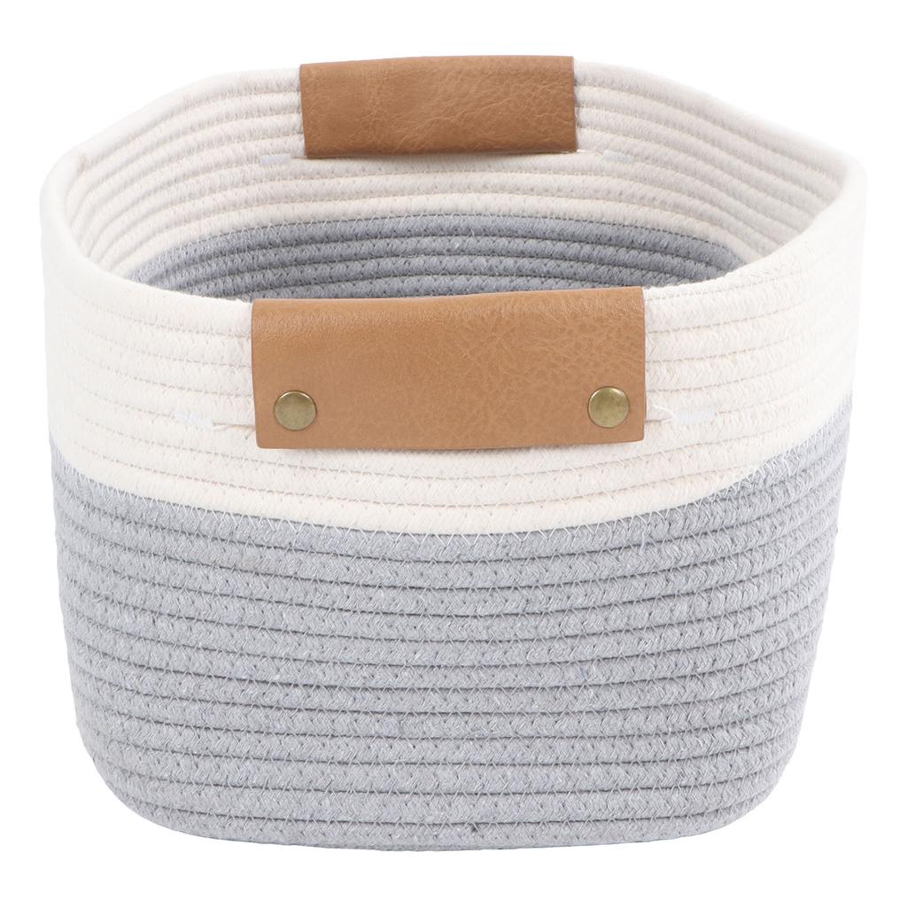 Košík z bavlněné šňůry Velká kapacita Multifunkční Pletený provazový koš na deky s uchem na prádlo