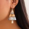 New Metal Christmas Tree Dangle Earrings for Women Fashion Splicing Exaggerated Earring Female Party Christmas Jewelry