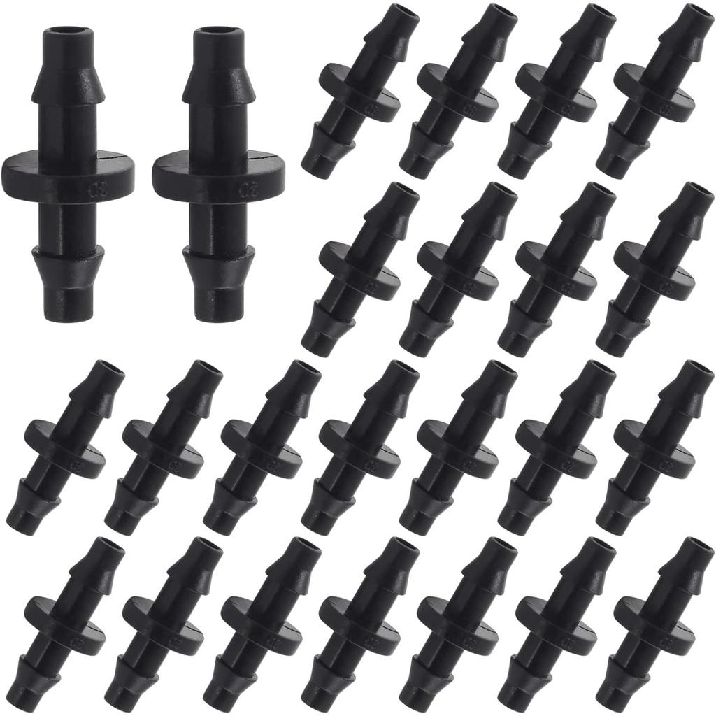 100 Pezzi Raccordi per Irrigazione a Goccia Raccordo Dritto Connettore a Barbato per Tubo da 4/7mm Sistema di Irrigazione a Goccia