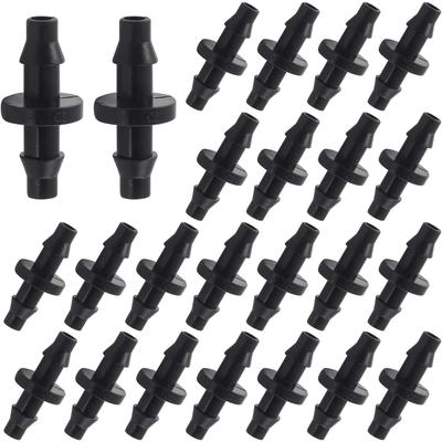 100 Stück Tropfbewässerungs-Verbindungsstücke Gerade Kupplung Dornverbinder für 4/7mm Schlauch Tropfbewässerungssystem