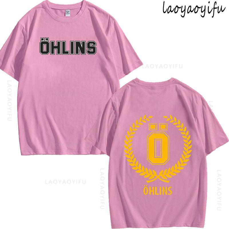 Ohlins Thema 100% Baumwolle Sommer Mode Herren O-Ausschnitt T-Shirt Hipster Herren T-Shirt Streetwear Oberteil Federung Auto Motorrad Sport Rennen