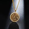 Saint Michael Archangel Medal Necklace for Men St. Michele Pendant Chain Vintage Catholic Christian Religious Amulet Jewelry