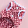 Plaid Printing Bow-knot Decor Apparel Two-legged Dog Costume Skirt Dress for Summer Pet Clothing
