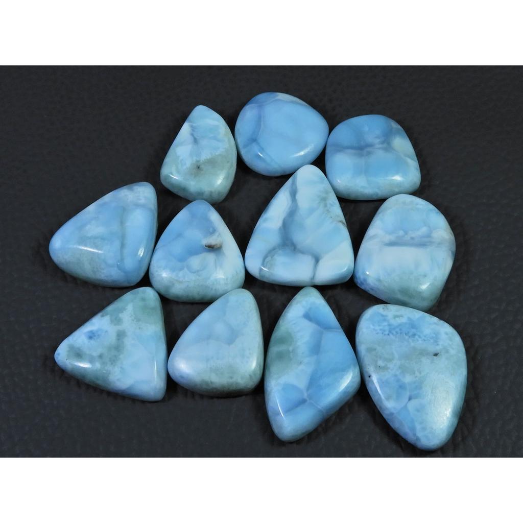239Cts. Natural Larimar Pectolite Fancy Cabochon Loose Gemstone 11 Pcs Lot C-851