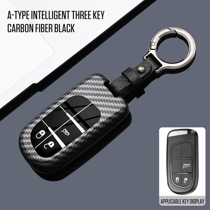 ABS Carbon Autoschlüsselhülle Hülle Fob für Jeep Renegade Compass Grand Cherokee für Chrysler 300C Wrangler Dodge Autozubehör