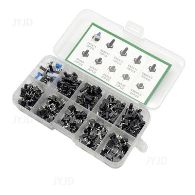 10 Types of 180pcs Button Switch Direct Insertion Light Touch Switch Button Switch Classification Box Kit