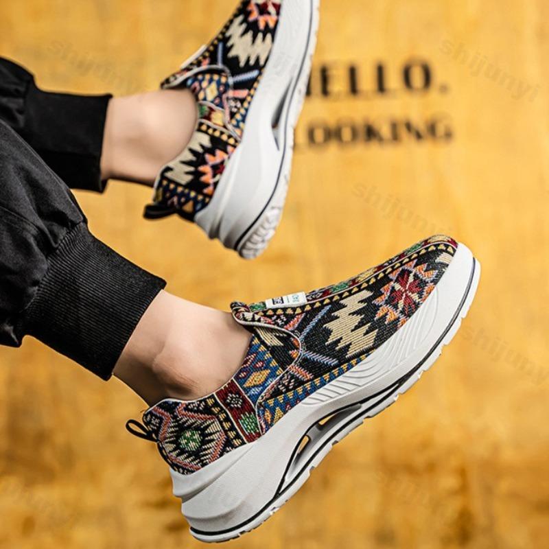 Fashion Men's Shoes 2025 New Spring Floral Cloth Designed Versatile Sports Casual Shoes Fashion Trend Comfortable Lightweight Sneakers