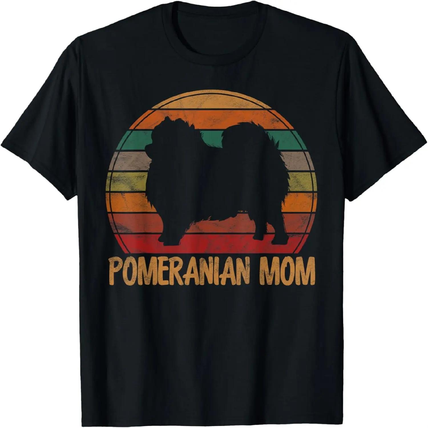 

Retro Pomeranian Mom Pompom Dog Owner Mother Pet Mama T-Shirt XXXXXL різнокольоровий