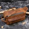 Nouveau Sac à Main en Cuir Crazy Horse pour Homme Multifonctionnel Sac de Toilette Authentique Grande Capacité Rangement pour Femme