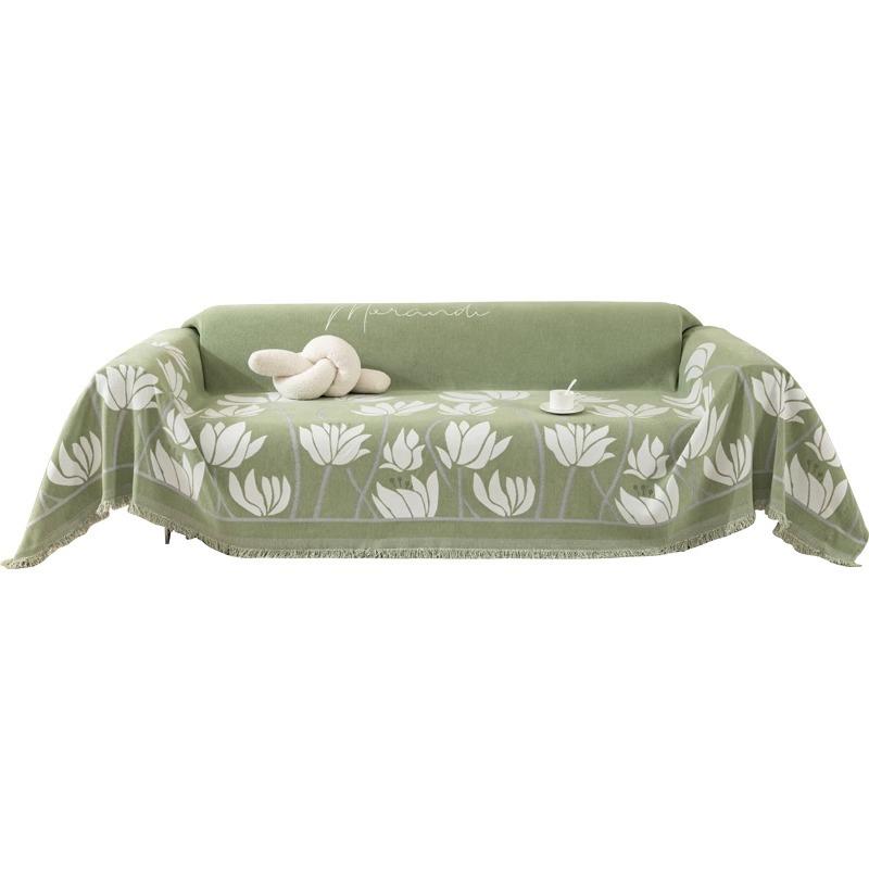 Small Fresh Sofa Cover Pastoral Style Four-season Universal Chenille Anti-slip Sofa Cushion Cover Anti-cat Scratch Sofa Towel