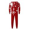 Christmas Print Family Matching Hooded Long Sleeved Zippered Jumpsuit Set