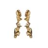 Elegant Metallic Lava Silver Needle Geometric Earrings & Necklace Set for Women