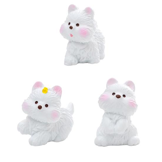 Yousheng 3 Pcs Mini Dog Figurines Cartoon Resin Dog Miniature Figures Little Puppy Statue for Cake Toppers Fairy Garden DIY Crafts