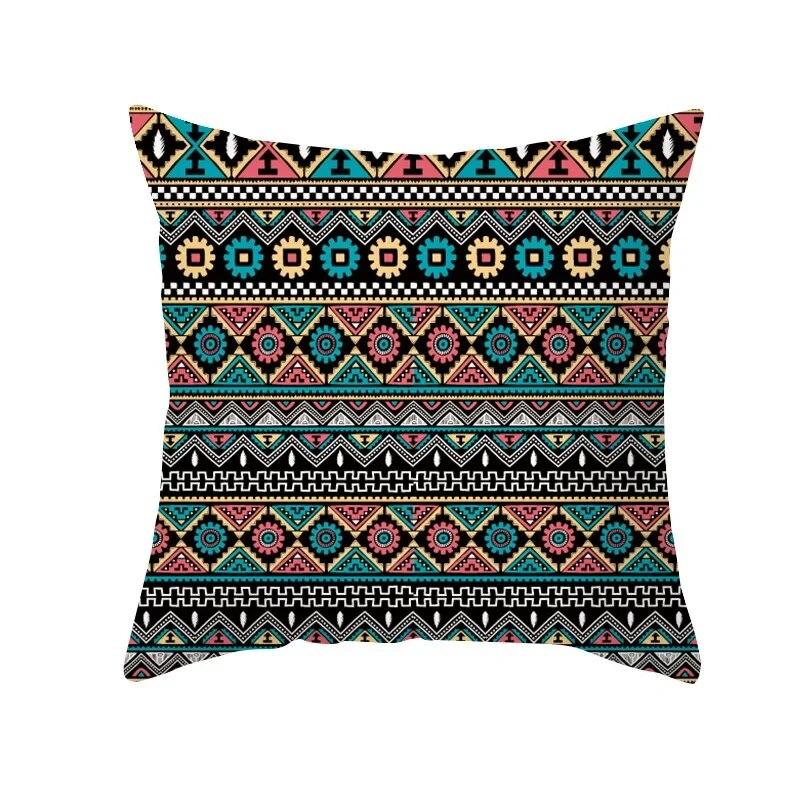 45*45cm Tribal Striped Indian Totem Pillowcase Living Room Sofa Office Chair Lumbar Cushion  Cover Home Decoration