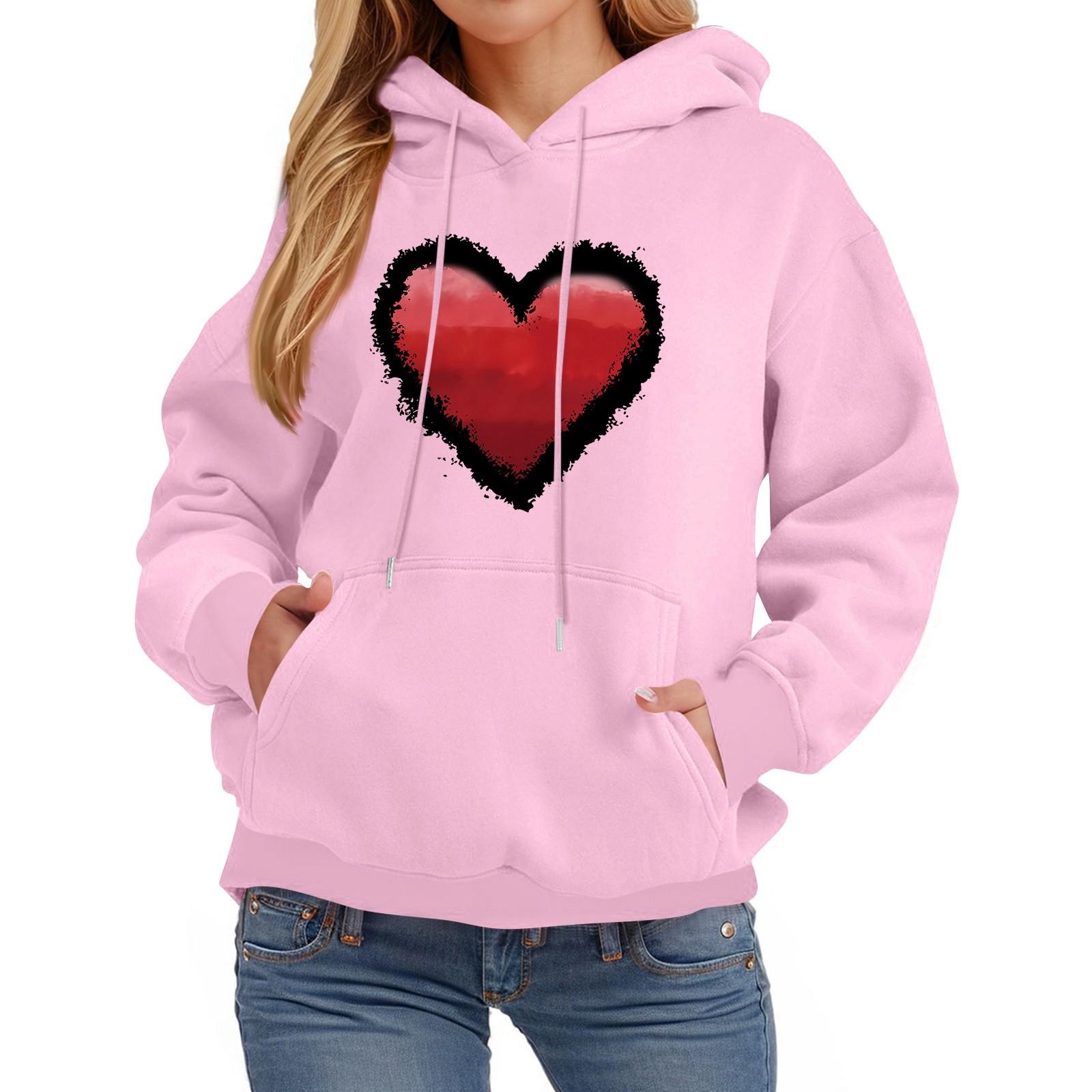 

Жіночий модний легкий жіночий пуловер з довгими рукавами та кишенями Худі з принтом у стилі регбі XXXL червоний