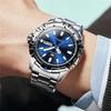 OLEVS Men's Quartz Watch - Multi-Function, Stainless Steel, Water-Resistant, Luminous, Date Display, Analog (Blue)