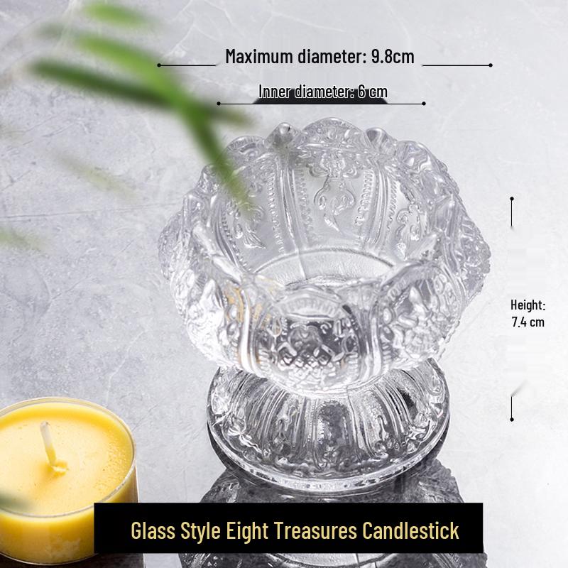 Crystal Lotus Candle Holder for Ghee Buddha Lamp