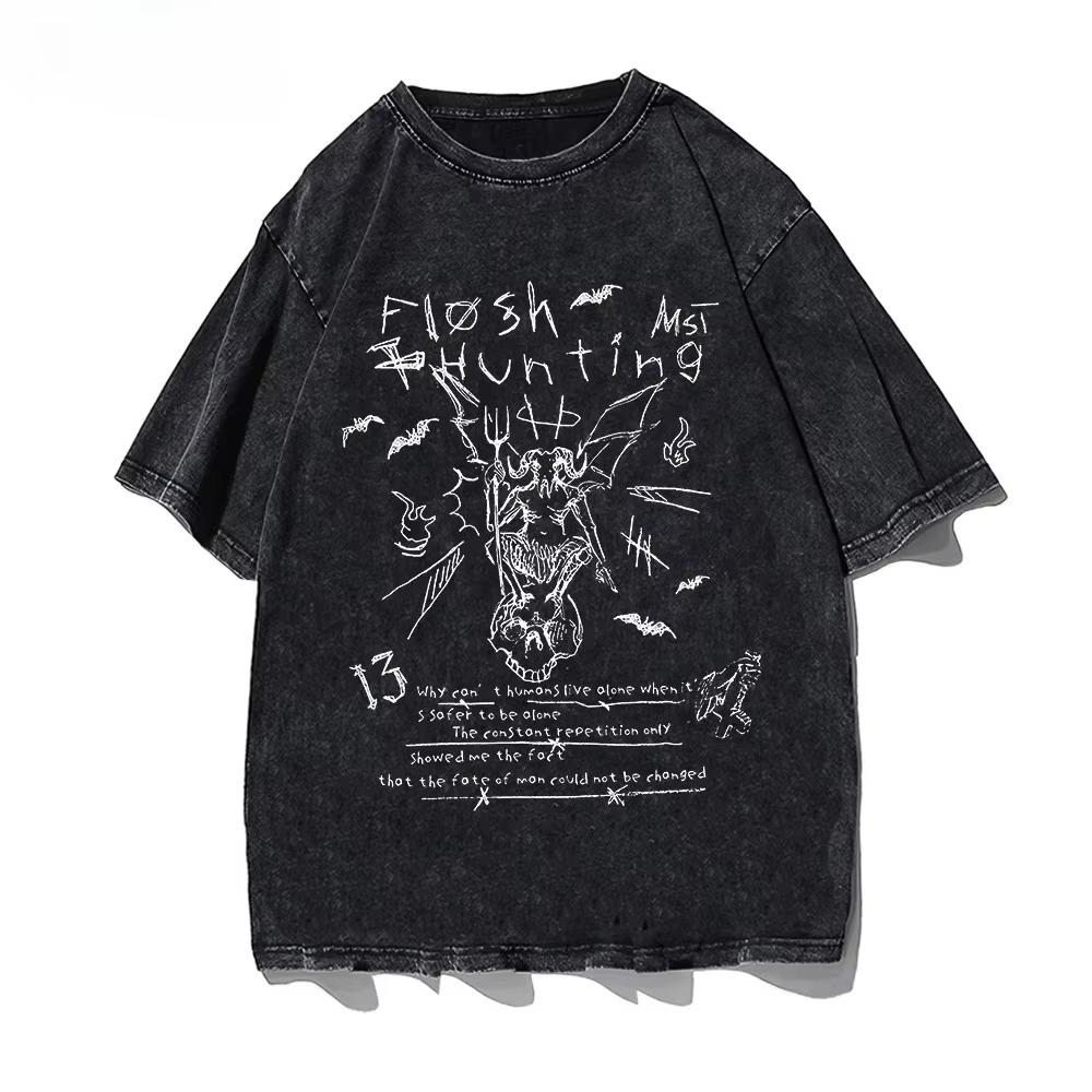 Übergroßes Lockeres Gewaschenes Baumwoll-T-Shirt Männer und Frauen Können Kurzärmelig Rundhals Mode Brandneuer Sommer-T-Shirt-Neuzugang