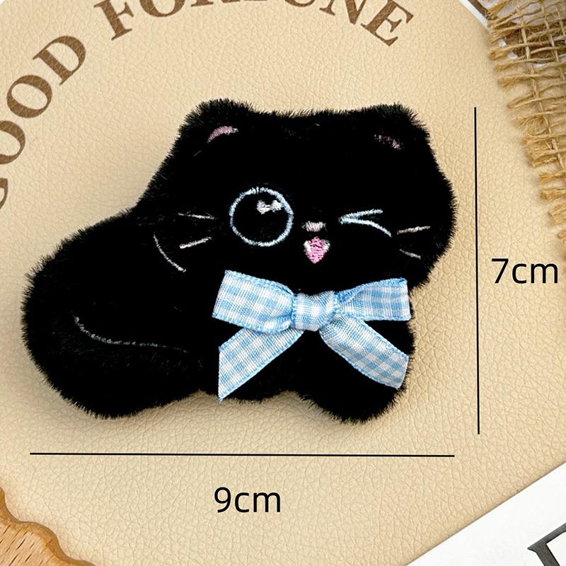 Lovely Black Cat Plush Toys Keychain Kawaii Stuffed Animal Keychain Pendant Creative Backpack Decoration Accessories Gifts