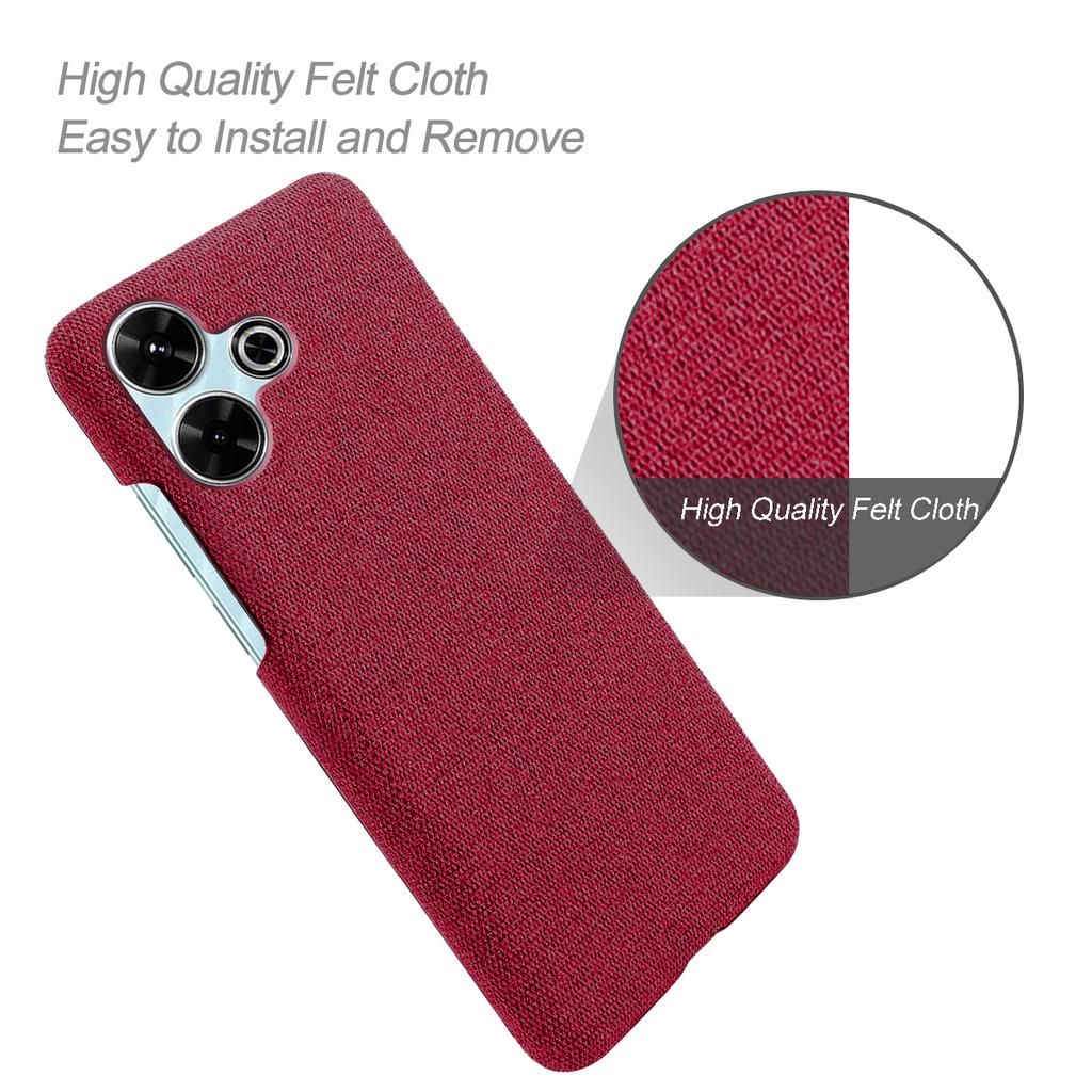 For Xiaomi Redmi 13 4G Case Cloth Texture Anti-Scratch Protective PC Phone Cover