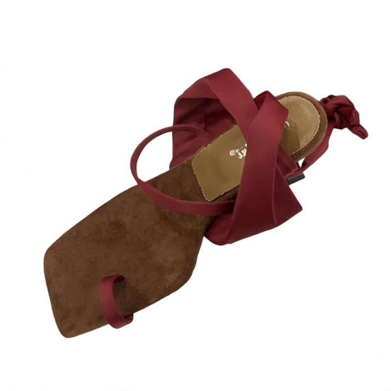 Show Long Legs! Vintage Square Toe Roman Sandals Fairy Summer Wear Sexy Stiletto Cross Strap High Heels