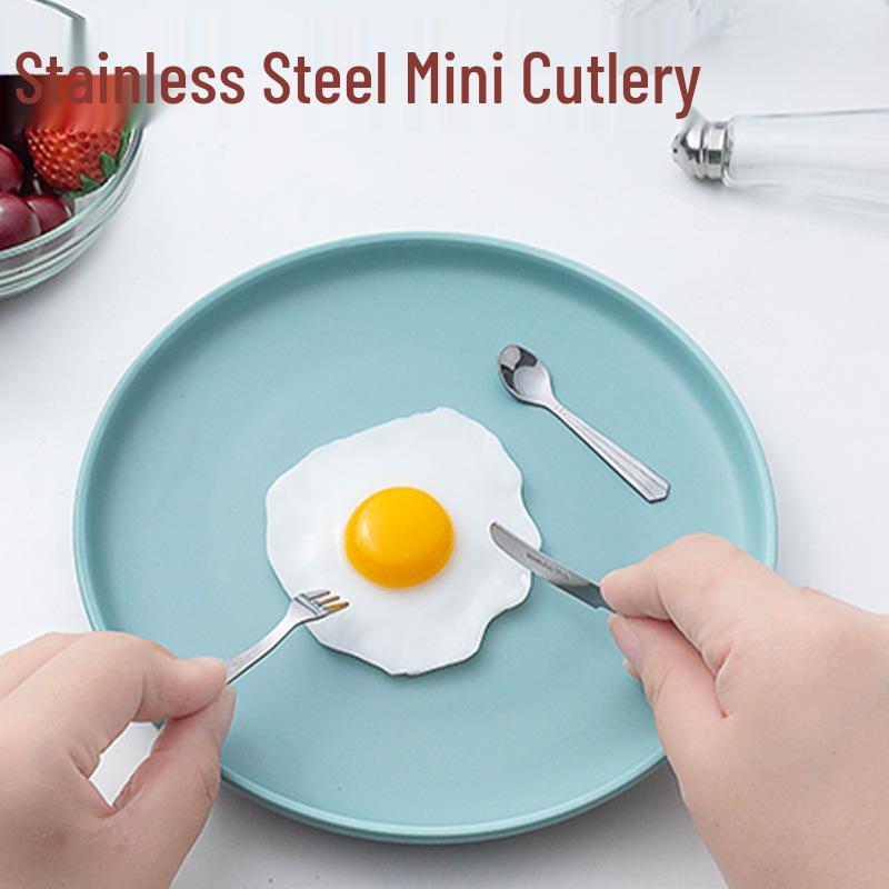

Mini Children s Cutlery 3-Piece Set: Knife, Fork & Spoon Small Set (Vibratory Finish)