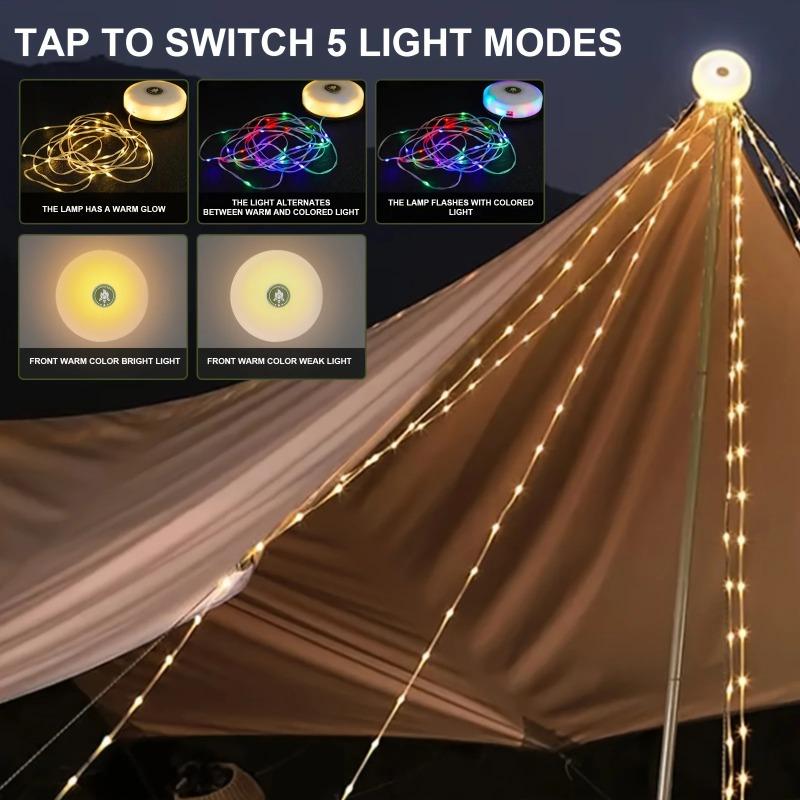 Solar Energy LED Strip USB Rechargeable Camping Light with 10m Versatile Indoor/Outdoor Garden Decor for Home