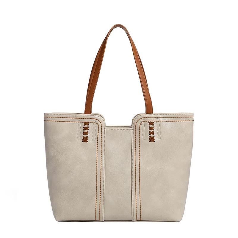 Bolso Tote Simple de Gran Capacidad Estilo Retro Coreano 2025 para Mujer