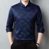 Men's Spring and Autumn Plaid Button Lapel Contrast Color Long Sleeve Business Casual Fashion Top