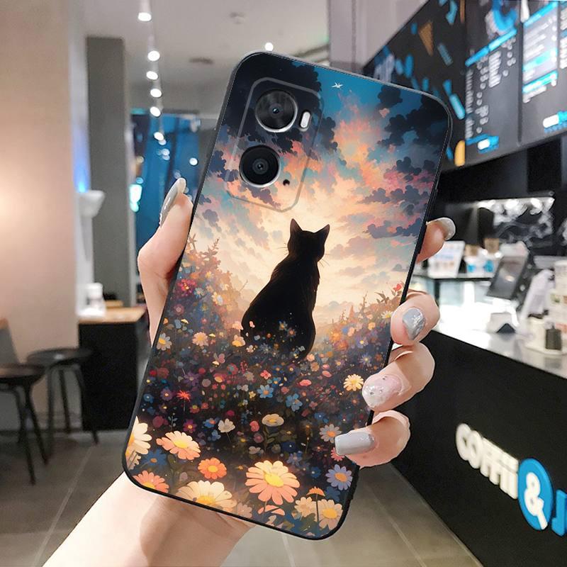 Art Cat Phone Case For OPPO Realme 10 Pro Plus GT 2 Pro X2 Pro XT C25S 8 7 6 Pro 6i GT Master C3 C21 C21Y X3 SuperZoom