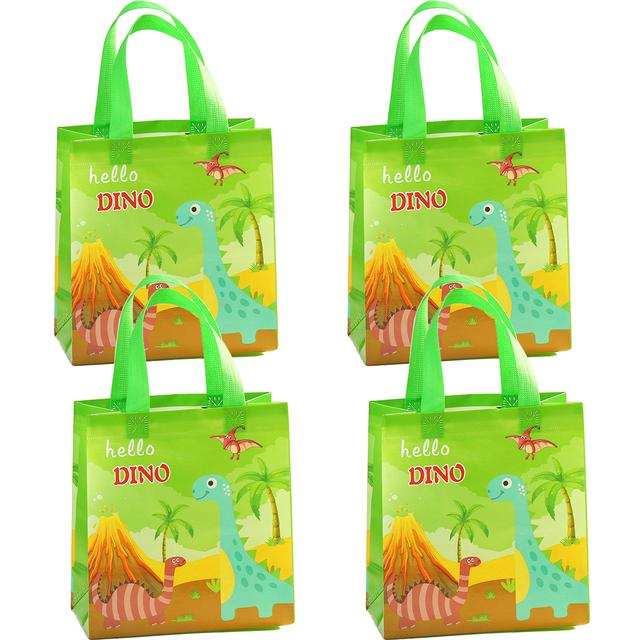 4Pcs Cartoon Dinosaur Paper Gift Bags Candy Cookies Packaging Bag Kids Jungle Animal Birthday Party Decorations Baby Shower
